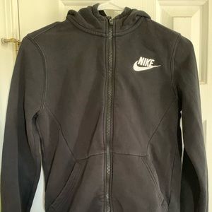 Nike kids black zip up hoodie